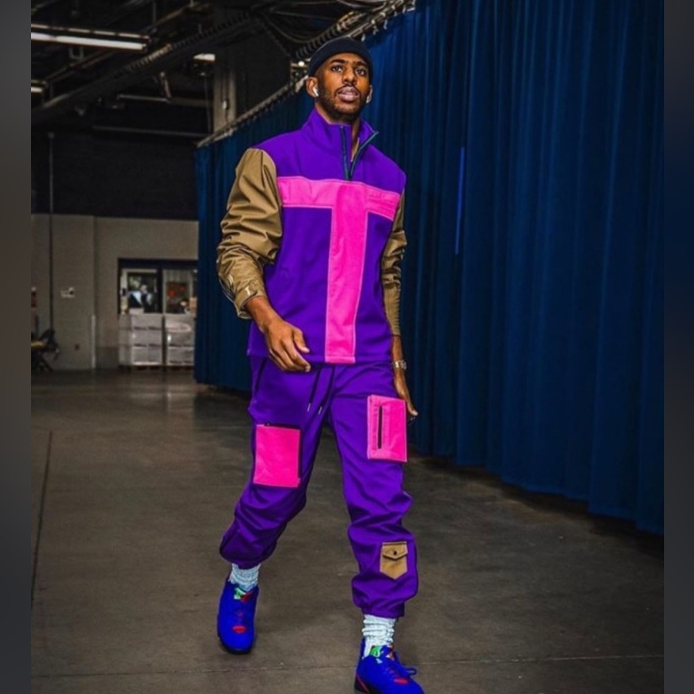 Tier NYC purple/pink/tan half zip pull over jacket